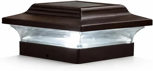 Vista 11 de Classy Caps Tapa de poste solar imperial de 5 x 5 pulgadas, se adapta a postes de cubierta y valla de 5 x 5 pulgadas, aluminio fundido blanco, modos