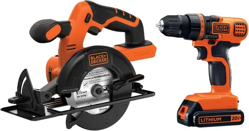 Vista 5 de BLACK+DECKER Kit combinado de taladro/destornillador inalámbrico de 20 V MAX con sierra y batería de litio adicional de 1.5 Ah (BD2KITCDDCS y LBXR20)
