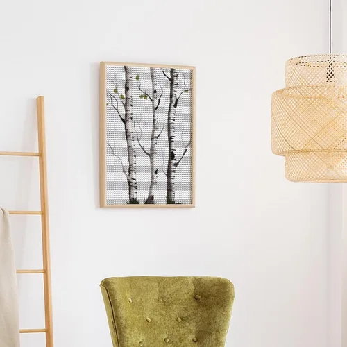 Vista 6 de QMNVBDS Birch Tree Diamond Painting Diamond Art Kits for Adults Round Dirll Diamond Painting Kit Diamond Painting Kits for Adults Beginners Gem Art