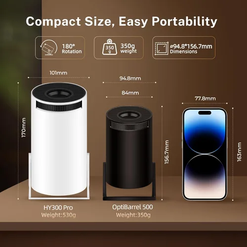 Vista 9 de [Aplicaciones integradas y actualizadas en 2025] Mini proyector con Wi-Fi 6 y Bluetooth 5.4, soporte 1080P 4K Full HD, Auto Keystone 360° Proyector