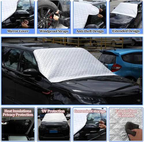 Vista 4 de Cubierta de nieve para parabrisas para Land Rover Discovery 5 2017-2025, cubierta de nieve para automóvil, parasol para parabrisas delantero