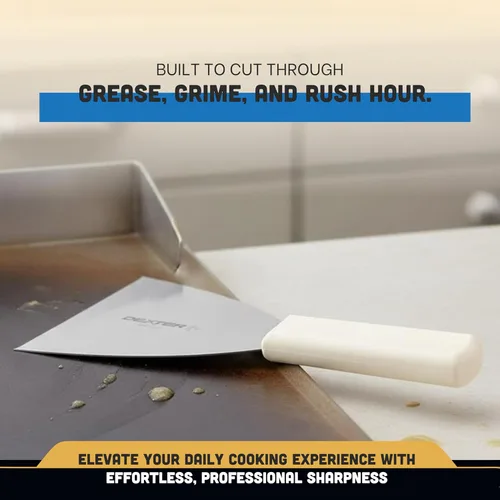 Vista 6 de Dexter-Russell Basics - Rascador rígido de 4 pulgadas, P94850, hoja de acero inoxidable de alta resistencia con mango ergonómico de polipropileno
