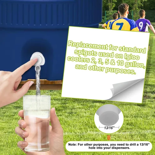 Vista 3 de Kit de 5 boquillas de botón de repuesto compatible con enfriadores Igloo de 2, 3, 5 y 10 galones, boquilla de repuesto para jarra de agua Igloo