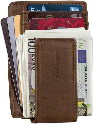 Vista 3 de Toughergun Cartera magnética de cuero genuino con clip para dinero con bloqueo RFID