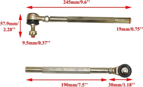 Vista 3 de PRO BAT 270mm/10.6'' Steering Wheel Steel Kit 320mm/12.6'' Gear Rack Pinion Adjustable Shaft Set for 110cc Go Kart Golf Buggy UTV