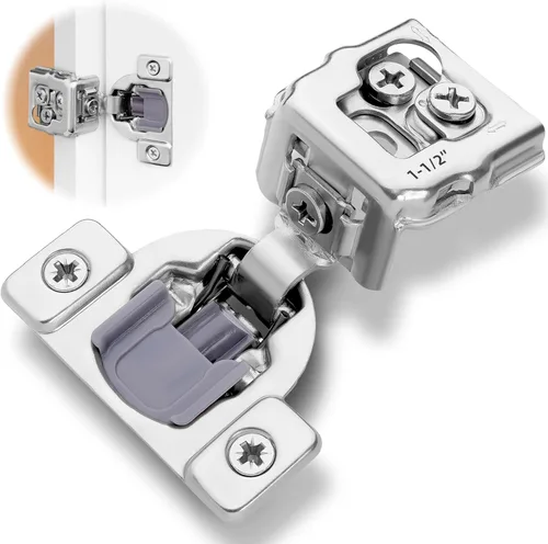Vista 16 de Decobasics Paquete de 2 bisagras de gabinete de cierre suave, superposición de 1 pulgada para puertas de gabinetes de cocina, bisagras ocultas