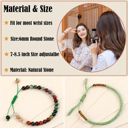 Vista 284 de LPBeads Pulsera de piedra natural hecha a mano de tamaño ajustable