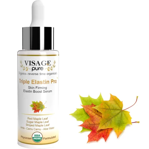 Triple Elastin Pro - Suero facial de elastina reafirmante para la piel, contiene "GCGs" que aumenta la elastina y la elasticidad de la piel,