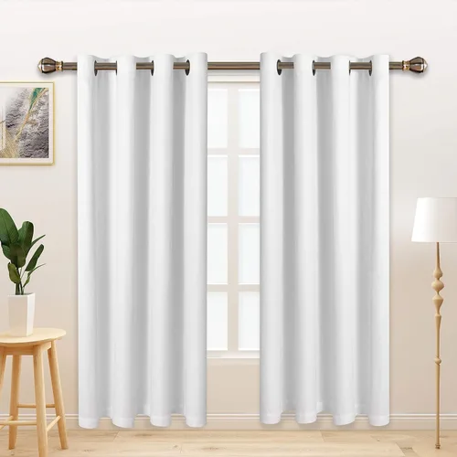 Vista 16 de LORDTEX Cortinas opacas texturizadas con aspecto de lino con forro aislante térmico, cortinas de ventana gruesas y pesadas con ojales para Azul