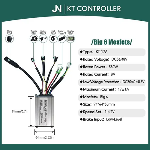 Vista 6 de E-Bike Kit de conversión de 20"24"26"27.5"28"29"700C Rueda delantera 36V48V 350W500W Kit de motor de cubo delantero, kit de conversión de bicicleta