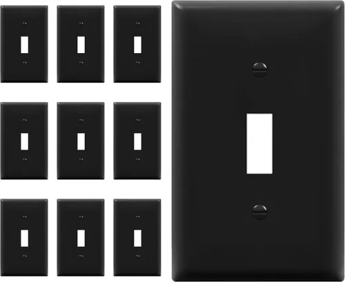 Vista 19 de ENERLITES - Placa de pared con interruptor de palanca sin tornillos, cubierta de interruptor de luz segura para niños, tamaño estándar de 1 gancho