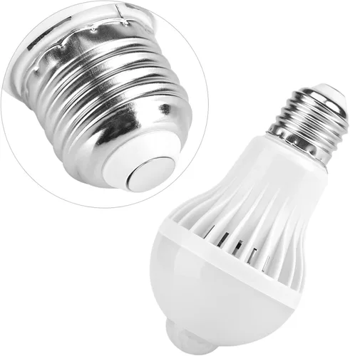 Vista 6 de Keenso Bombilla con sensor de movimiento E27 de 7 W, bombillas LED PIR con sensor infrarrojo inteligente, luz nocturna de encendido/apagado