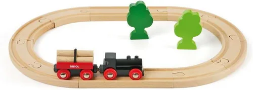 BRIO Classic - 33042 Little Forest Train Set - Juego de tren de juguete de madera de 18 piezas con pista y accesorios | Perfecto para niños a partir