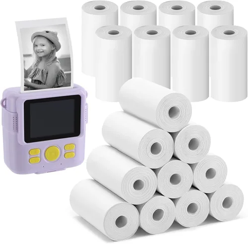 Vista 10 de 9 Rollos de Papel de Impresión Térmico para Cámara Instantánea de Niños - Rollos de Papel para Impresora de Fotos para Regalos de Cumpleaños