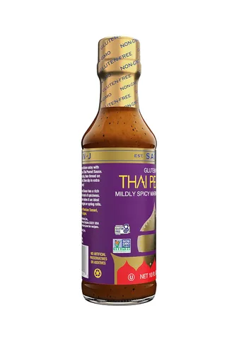 Vista 4 de San-J Salsa de maní tailandesa sin gluten, Kosher, sin OMG, sin conservantes artificiales, apta para FODMAP, salsa de inmersión suave y picante