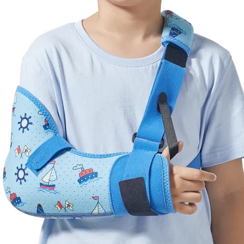 Vista 8 de Cabestrillo de Brazo y Hombro para Niños con Correa para la Cintura, Soporte de Férula Inmovilizadora para Brazo Roto, Clavícula, Codo, Muñeca