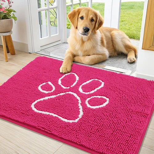 Vista 179 de Smiry Tapete para puerta de perro para patas fangosas, absorbente que atrapa la suciedad, antideslizante, de secado rápido, lavable, tapete