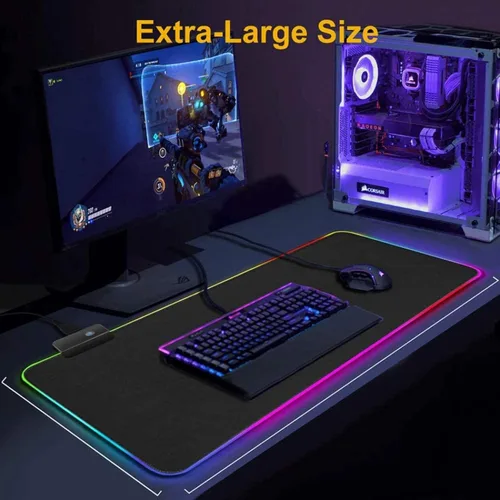 Vista 8 de Mouse Pads Gaming Accessories RGB Mause Pad Computer Keyboard Mat LED Gamer Cute Laptops Luminous Mats Offices Pc Complete Mats,800x300x4MM