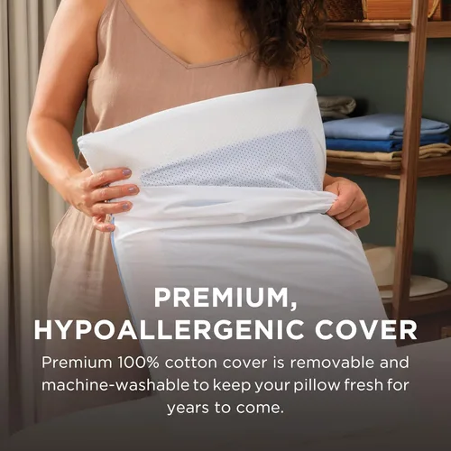 Vista 9 de Tempur-Pedic TEMPUR-Cloud - Almohada de enfriamiento doble, tamaño Queen, blanca