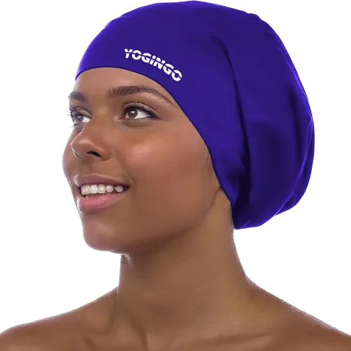 Vista 12 de Gorra de natación extragrande – gorro de natación para cabello largo, rastas, cabello ondulado, extensiones de cabello, trenzas, rizos y afros