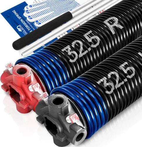 Vista 59 de Par de resortes de torsión para puerta de garaje de 2 pulgadas con barras de bobinado antideslizantes y guantes, electroforesis de alta precisión