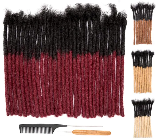 Vista 41 de DAIXI 0.2cm y 0.4cm y 0.6cm y 0.8cm de grosor 4-18 pulgadas 10 hebras extensiones de rastas de cabello humano 100% real para hombres/mujeres