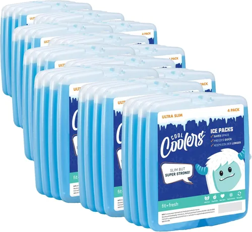 Cool Coolers de Fit & Fresh Paquetes de Hielo Delgados, de Congelación Rápida que Ahorran Espacio, Reutilizables para Loncheras o Hieleras, Hielo