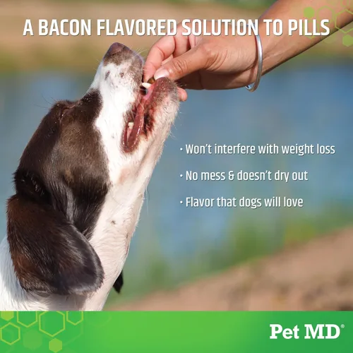 Vista 5 de Pet MD Wrap A Pill Paste - Pastilla con sabor a tocino para perros, crea un bolsillo para ocultar pastillas y medicamentos, 59 porciones