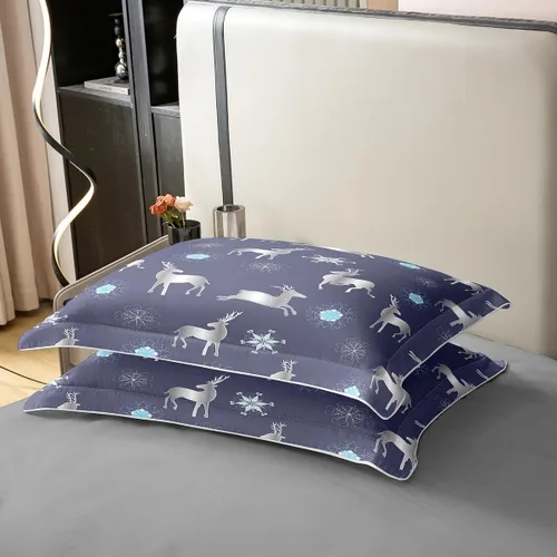 Vista 30 de Funda de edredón de árbol de Navidad 100% algodón natural, juego de ropa de cama de copos de nieve de Navidad para niños y niñas, funda de edredón