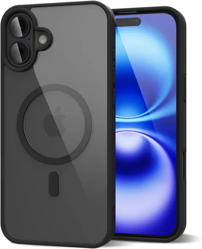 Vista 96 de oakxco Funda magnética transparente compatible con Magsafe, delgada, transparente, no amarillea, híbrida de silicona suave y cubierta protectora