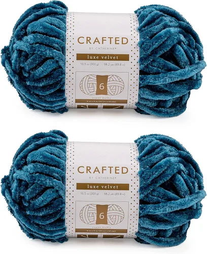Vista 61 de Crafted By Catherine Luxe Velvet - Ovillo de hilo sólido de terciopelo, paquete de 2 unidades (10.5 onzas, 98 yardas cada madeja), color negro