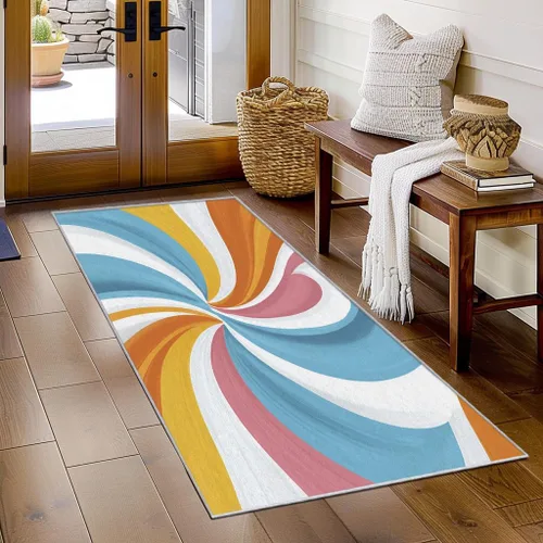 Vista 10 de Black and White Striped Runner Rug 2x4 Small - Hallway Runner Rug Stripe Pattern, Non Slip, Washable, Black and White Striped Home Decor Carpet for