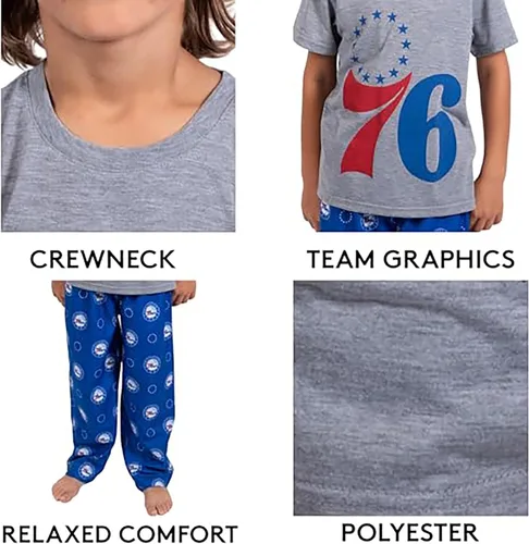 Vista 5 de Ultra Game Conjunto de pijama y camiseta oficial de la NBA de 2 piezas para jóvenes