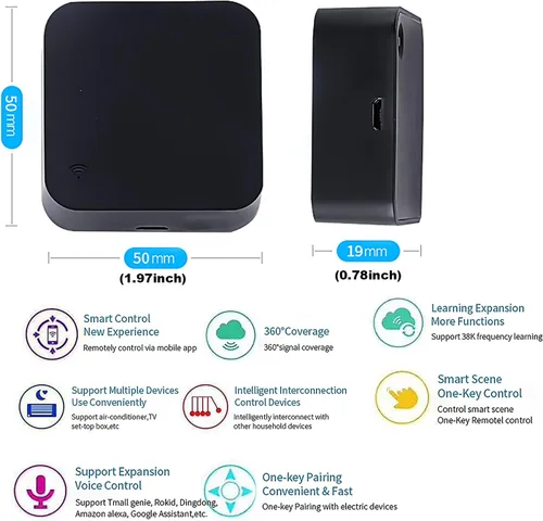 Vista 3 de Control remoto inteligente WiFi para el hogar inteligente infrarrojo universal, uno para todos los controles, AC TV, DVD, CD, AUD, aire