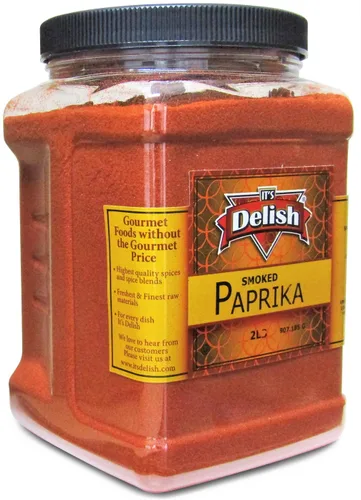 Its Delish - Pimentón ahumado gourmet en polvo, contenedor reutilizable jumbo de 32 onzas, especias a granel de alta calidad, gran sabor y aroma