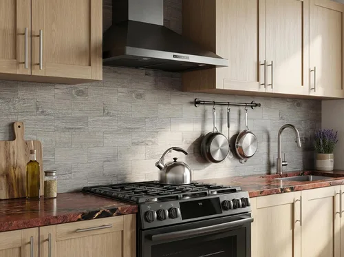Vista 3 de Paquete de 10 azulejos autoadhesivos despegar y pegar para salpicadero 11.3"X11.5" azulejos de pared de PVC, salpicadero adhesivo para cocina