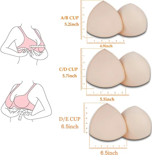 Vista 2 de TAOHUA GARDEN 5 pares de almohadillas para brasier, extraíbles, algodón de aire, esponja de espuma, transpirable