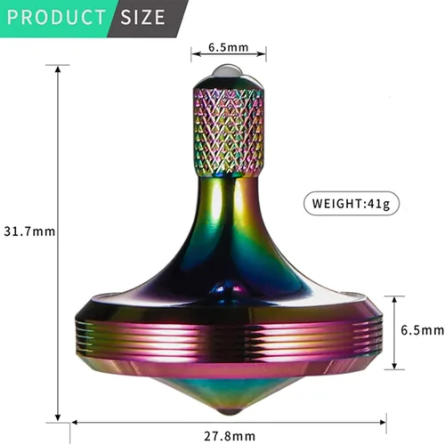 Vista 2 de Parte superior giratoria de precisión de metal, bien fabricada de acero inoxidable, giro de larga duración que excede los 8 minutos, juguete