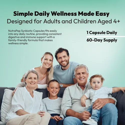 Vista 6 de NutraPep Synbiotics probiótico prebiótico posbiótico – Apoyo diario para la salud intestinal con pre Pro y post bióticos para hombres y mujeres