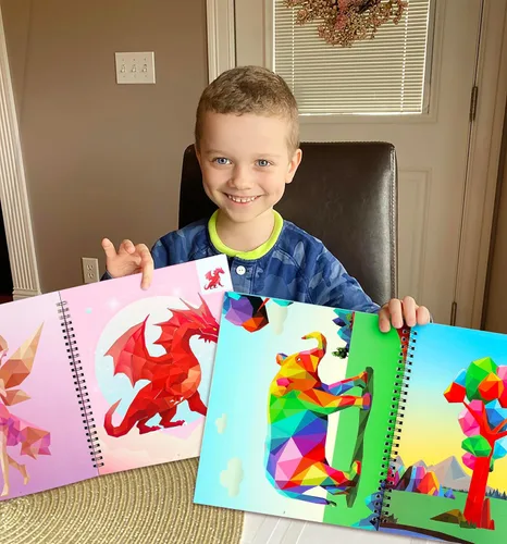 Vista 6 de 90shine 2 piezas de libros de pegatinas para niños de 4 a 8 años, diseños temáticos mágicos multicolores, regalo de fiesta, crea 22 imágenes