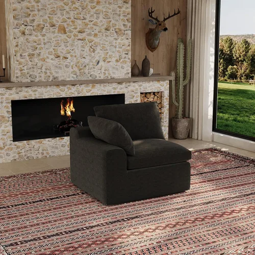 Vista 28 de Maywish Sofá Cloud de 104 pulgadas, sofá modular en forma de L, color gris Gris oscuro