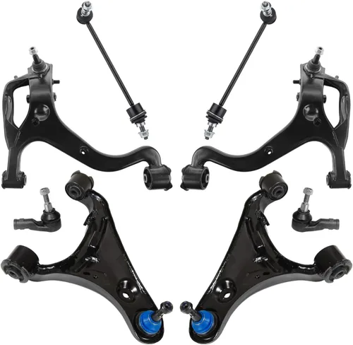 Vista 428 de Detroit Axle - Kit de ocho piezas - brazos de control de suspensión inferior delantero y trasero con juntas de bolas, extremos de barras