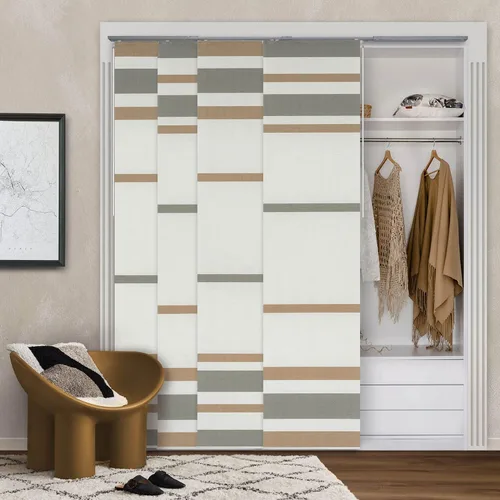 Vista 11 de GoDear Design - Persianas verticales ajustables para puertas corredizas de vidrio, de 45.8" a 86" de ancho, hasta 96" de alto, riel extensible