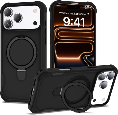 Vista 45 de Funda compatible con iPhone 11 de 6.1 pulgadas con soporte de anillo magnético [protección militar contra caídas] [compatible con MagSafe] Funda a
