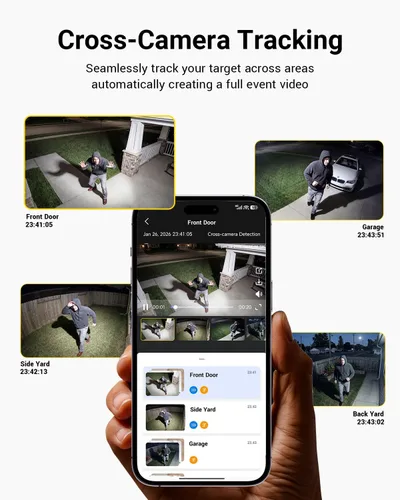 Vista 8 de ANSQUE Cámaras de Seguridad Inalámbricas Sistema para Hogar Exterior, Kit de 2 Cámaras, Sin Tarifas de Suscripción, Energía Solar, Almacenamiento