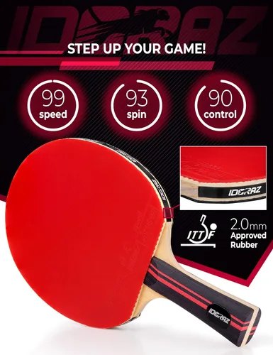 Vista 2 de Professional Ping Pong Paddle - Best Table Tennis Racket with Carrying Case ITTF Approved Rubber - Premium Ping Pong Paddles with Top Speed 99 Spin
