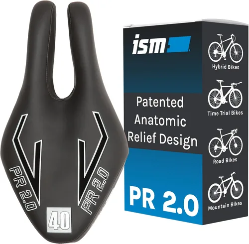 Vista 9 de ISM Serie PR Sillín de bicicleta sin nariz - Sillín de bicicleta con alivio anatómico para bicicletas híbridas, de contrarreloj, de carretera