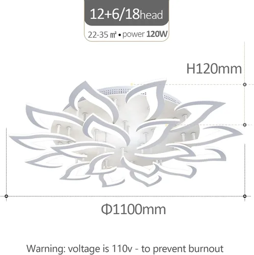 Vista 6 de AHAWILL Lámpara de techo regulable moderna incrustada LED lámpara de techo de pétalos acrílicos de metal, adecuada para salas de estar, dormitorios