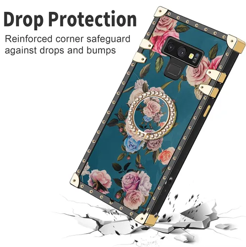 Vista 6 de HoneyAKE Funda para Samsung Galaxy Note 9 con función atril para mujeres y niñas, TPU suave a prueba de golpes, resistente, funda de esquina