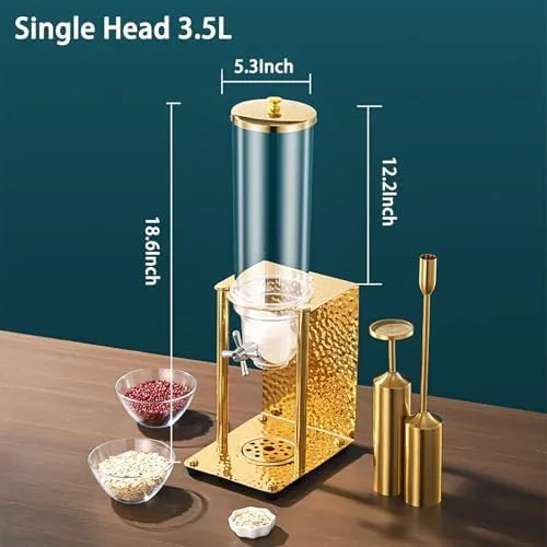 Vista 2 de Dispensador de cereales de acero inoxidable de gran capacidad para despensa, contenedor de almacenamiento de alimentos secos para encimera